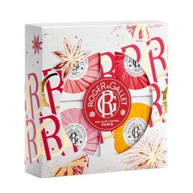 Roger & Gallet Wellbeing Soaps Collection Fleur de Figuier Soap, 50gr & Gingembre Rouge Soap, 50gr & Bois d'Orange Soap, 50gr & Rose Soap, 50gr