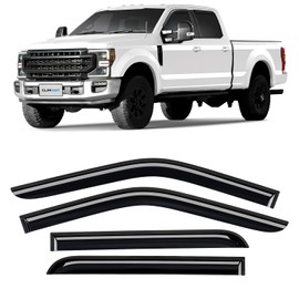 CLIM ART Incredibly Durable Rain Guards for Ford F250 to F550 Super Duty 2017-2025 Crew Cab, Original Tape-on Window Deflectors, Vent Deflector, Window Visors, Car Accessories, 4pcs. - 417198