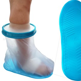 Tideshake Non‑Slip Waterproof Foot Cast Cover for Showering, Reusable Adult Foot Cast Protector, Cast Covers for Shower Foot & Ankle, Watertight Cast Bag for Surgery, Burns, Wounds & After Surgery Recovery