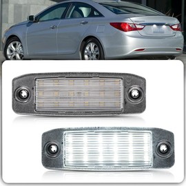 nsautolighting Elan'tra Led License Plate Light for 2007-2023+ Hyundai Kona N Elan'tra Tucson Sonata Kia Sport'age Sorento 6500K Xenon White Error Free Led Rear Tag Number Plate Lamps OEM 92501-J9000