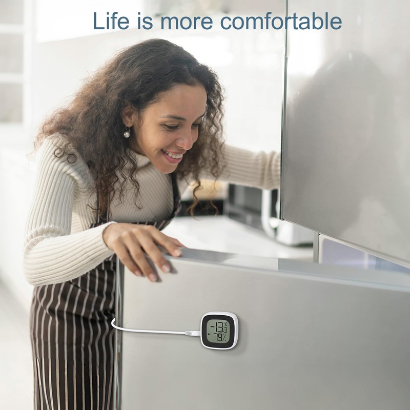 Ankilo Bluetooth Refrigerator Thermometer, Freezer Thermometer Alarm with Smart Bluetooth,