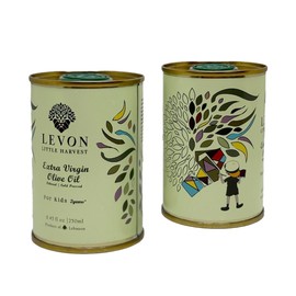 Levon Little Harvest- Extra Virgin Olive Oil for Kids- Cold Pressed Polyphenol Rich EVOO, Smooth Fruity Flavor, Keto and Paleo Friendly, Single Source, 3rd Party Veirfied, 8.45 fl oz, 250ml Tin
