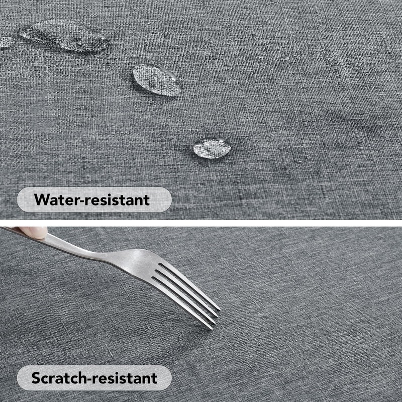 Deconovo Faux Linen Wipable Tablecloth, Table Protector for Party, Garden
