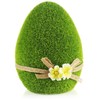 Com-Four® Decorative figures, green ceramic Easter figures, with moss like