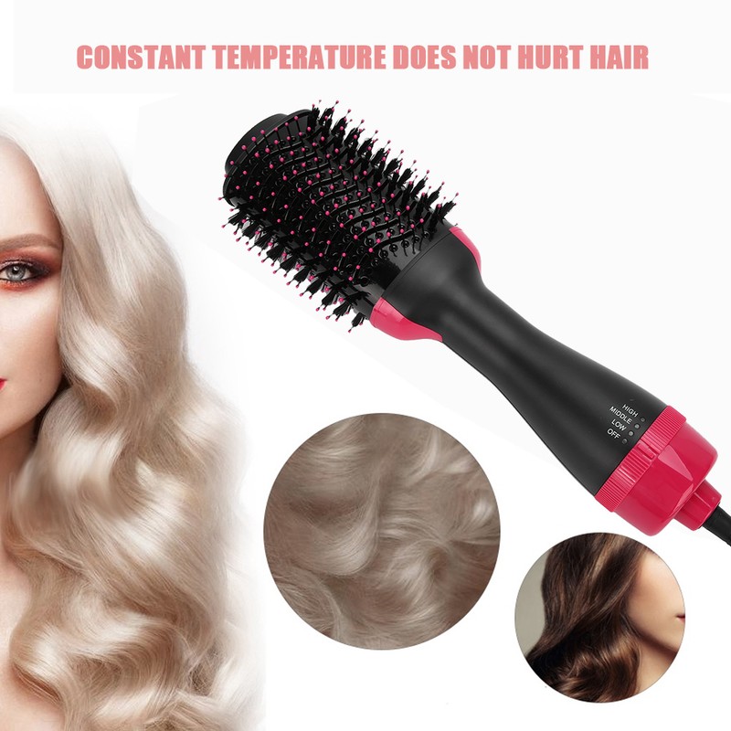 MultiFunctional Hair Dryer Blowing Comb Adjustable Hair Straightening Curler Styling