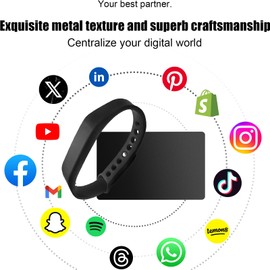 Metal Digital Business Card & Wristband- Social Media Sharing & Instant Contact - Tap to Share - iOS & Android