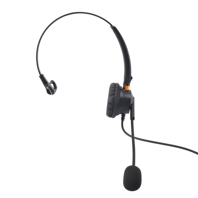 Telephone Headset with Noise Cancelling Microphone Black USB Corded Single