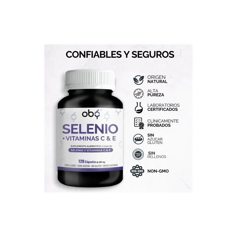Selenio Max Concentración 120 Caps Potenciado Vitamina Oby Vitaminas Mujer