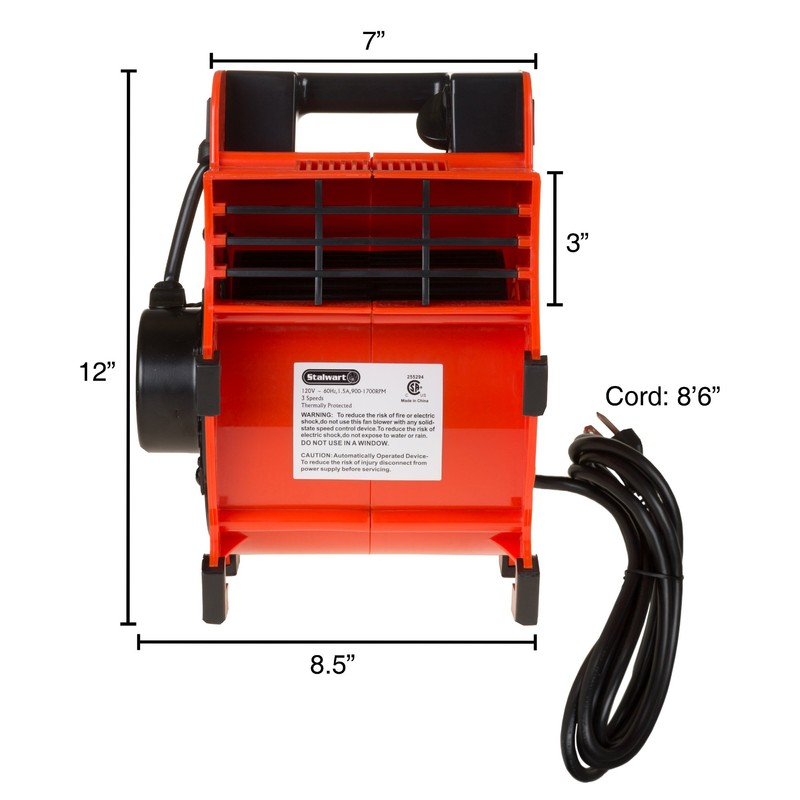 Blower Fan - 3-Speed Heavy-Duty Floor and Carpet Dryer -