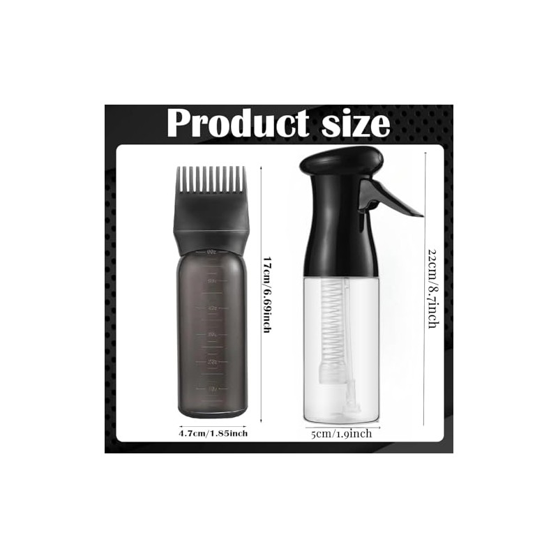 Zicotour Continuous Hair Spray Bottle and Root Comb Applicator Bottle