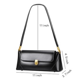 Etercycle Shoulder Bag for Women, Vintage Trendy Women's Purses, Small Vegan Leather Handbags Underarm Hobo Bag Clutch Tote Purse with Zipper Closure(Black)