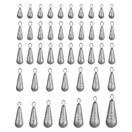 MINZHI 44 Pieces Teardrop Fishing Weights, Ten Sizes, Teardrop Fishing Weights Set, Fishing Lead Set, Fishing Lead Sinker Set, Pear Lead Fishing Set, Lead Fishing Base Lead