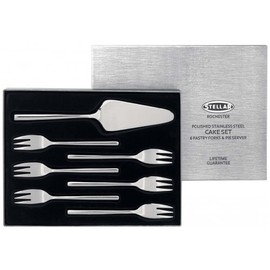 Stellar Rochester BL31 7-Piece Stainless Steel Cutlery Set in Gift Box for 6 People, Cake Slice and Pastry Forks, Dishwasher Safe - Fully Guaranteed