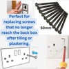 Pack of 10 Electrical Screws 50mm Black Nickel M3.5 Long