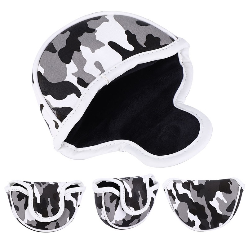 PU Leather Camouflage Semicircular Waterproof Magnetic Buckle Golf Putter Head