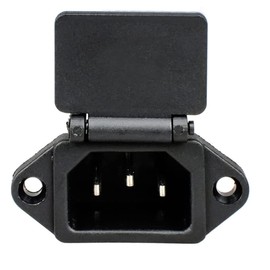 CABLEPELADO IEC C14 Plug with Cover | Power Connection C14 | IEC 320 C14 | Plug | 10 A 250 V | Solder Connection | Suitable for Mounting on Switch Panel with Cover