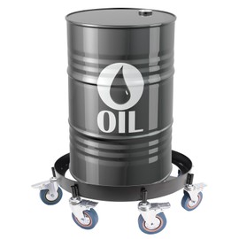 LIAPDG 55 Gallon Drum Dolly Stand, Barrel Dolly Cart Steel Barrel Capacity 907 Kg/2000 Lbs with 8 Universal Wheels (with Brakes) in Workshops, Factories (Product Size: 76*73*19.8cm/29.92*28.74*7.8in)