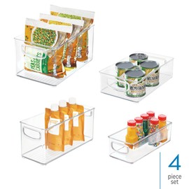 iDesign 50% Recycled Plastic Bin Set for Pantry and Cabinet Organization, Made in The USA – Various Sizes, Clear