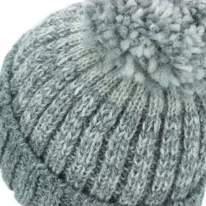 LOUDelephant Wool Knitted Beanie Hat with Bobble -