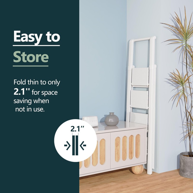 WOA WOA 4 Step Ladder, Stepping Ladder with Wide Rungs,