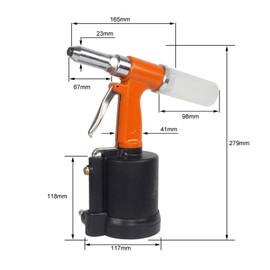 VOTOER Pneumatic Rivet Gun Hydraulic Air Riveter Tool Labor Saving Rivet Riveting Nut Nail Insert Hand Tool Set, 1/4-inch 3/16-inch 5/32-inch 1/8-inch 3/32-inch Nosepieces