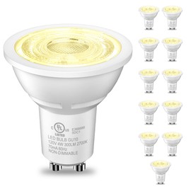 TJOY GU10 LED Light Bulbs Non-Dimmable, 4W, 2700K Warm White, 300LM, Equivalent 35W, 2 Prong GU10 Bulbs Replacement for Recessed Track Lighting, MR16 LED Bulb for Living Room, Range Hood, 12 Pack