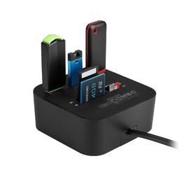 H31CS USB 2.0 Hub with 3 Ports & Card Reader - 4-in-1 SD/MicroSD/M2/MS PRO Duo - 3X USB 2.0 Female - Ideal for Laptop and PC