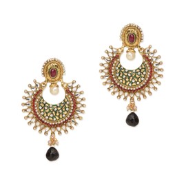 Crunchy Fashion Stylish Party Wear Traditional Indian Jewelry/Jewellery Chandbali Earrings for Women