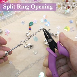 SPEEDWOX 4" Split Ring Pliers for Jewelry Making Jump Ring Opener Ring Opening Pliers Small Split Rings Key Chain Jewelry Beading Repair Making Mini Precision Fine Pliers Jewelry Craft Beading Tools