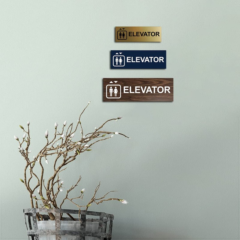 Basic Elevator Sign (Brushed Silver) - Large