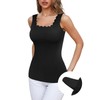 Charmo Tank Top Women's Undershirt Cotton Top with Integrated Bra