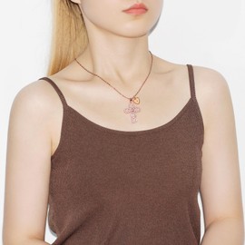 JunyiDIY Bible Verse Jewelry for Women | GOD is Good Cross Necklace Rose Gold Plated Cubic Zirconia Faith Necklace with Heart Mustard Seed Charm for Wife Valentine's Day Anniversary YA5072