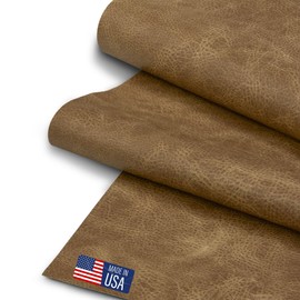 Faux Leather Fabric, Thick Durable Synthetic Repholstery Leather Vinyl, Soft Touch Distressed DIY and Craft Material - Cut by The Yard (Chaps)