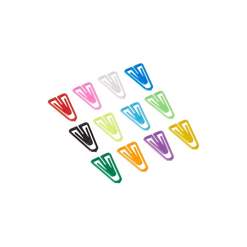 Baumgartens Plastiklips Paper Clip -Medium -500/Box -Assorted