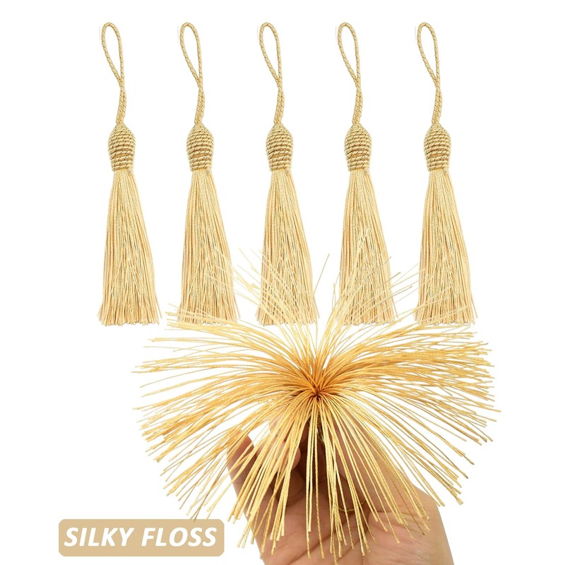 50 Pieces Tassel Bookmark with Loop,Tassels for Crafts,Decorative Tassel for