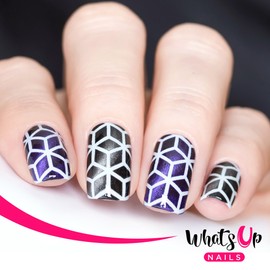 Whats Up Nails - Rhombus Vinyl Stencils for Nail Art Design (1 Sheet, 12 Stencils)