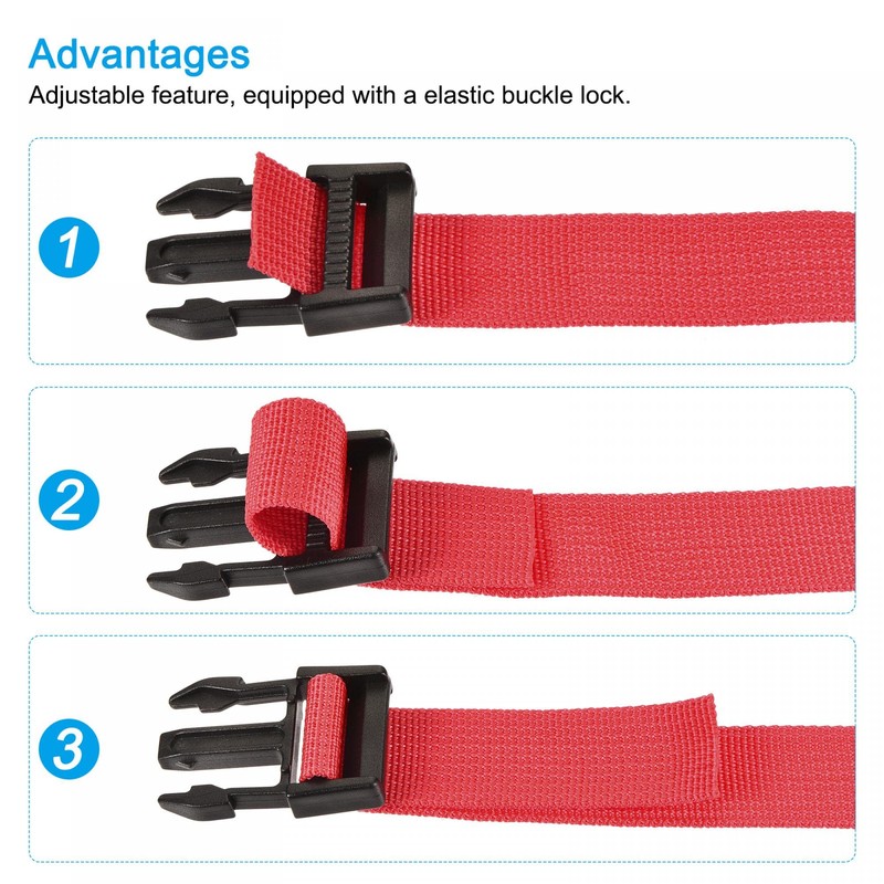 sourcing map Luggage Straps, 1.5m Length Adjustable Suitcase Belts with