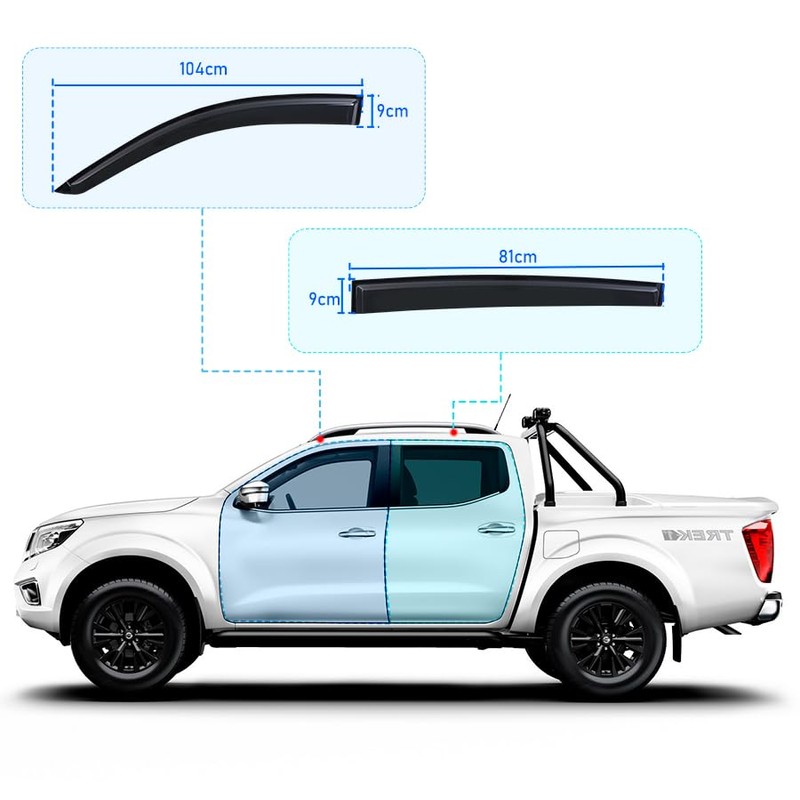Wind and Rain Deflector for Nissan Navara 2015-2024 NP300 D23