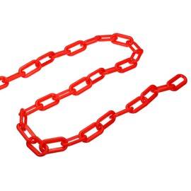 YOKIVE Plastic Chain Barrier, Safety Link Chain Stanchion Barrier Crowd Control, Great for Parking Lot Elevator Driveway (Red, 5 Feet, 0.3" Dia)