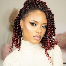 Passion Twist Crochet Hair 14Inch Passion Twist Hair for Black Women 8 Packs Pre Twisted Passion Twist Braiding Hair Extensions Tbug