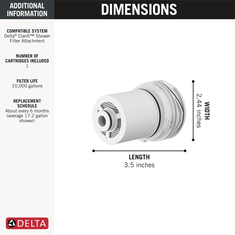 Delta Faucet Clarifi Replacement Shower Filter Cartridge, 7RC100