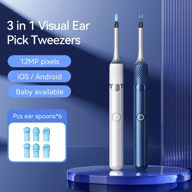 PAKISS Portable Wireless Otoscope Camera Intelligent Electric Visual Ear Cleaner