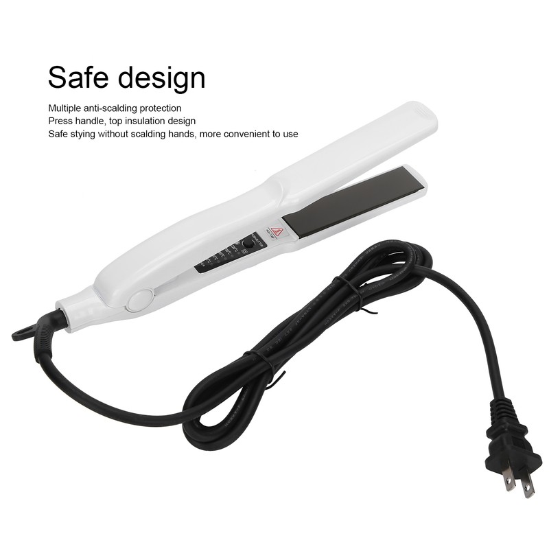 Professional Electric Hair Straightening Curling Iron DualUse Hair Straightener (White