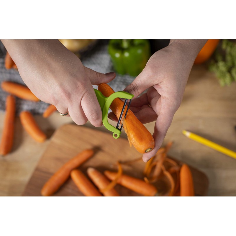 Kuhn Rikon Original Swiss Translucent Peeler Set, 4-Inch, Red/Green/Yellow