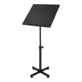 DYNAMI Portable Floor Lectern Podium Stand,Height Adjustable Church Classroom Lecture,Multi-Function Reading or Laptop Desk with Edge Stopper, Panel Adjustable (Black)