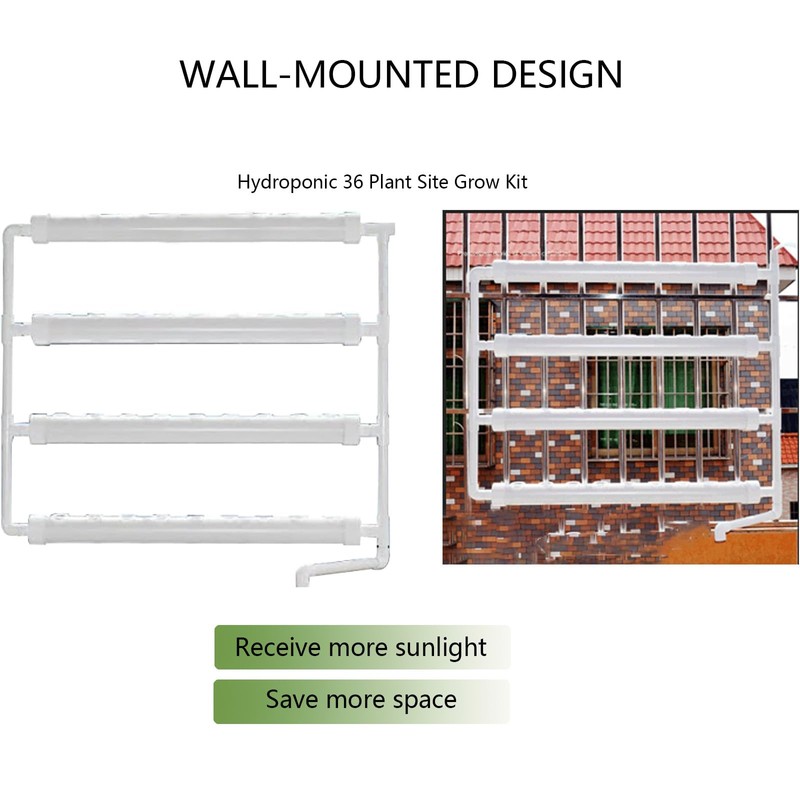 INTBUYING Hydroponics Growing System 36 Holes 4 Pipe Plant Site