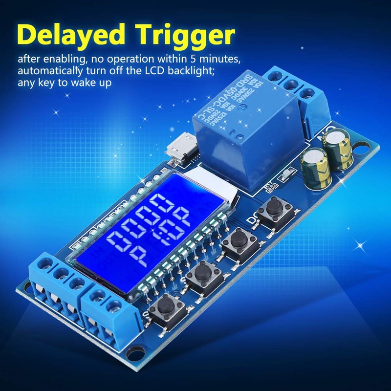 12V Trigger Timer, Cycle Trigger Delay Timer Switch 6-30v, 0.01secs-9999min