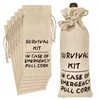 Generic 6 Pcs Cotton wine gift bag with Imprint "Survival Kit , In Case of Emergency Pull Cork" design wine bag 