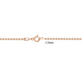 TOUSIATTAR 14k Rose Gold-Filled Ball Chain 1.5MM Necklace Gauge 14 Pendant for Jewelry 16-18 - 20-24 - 30 - inches (30)