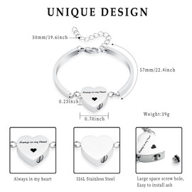 memorial jewelry Cremation Urn Bracelet for Ashes Holder Stainless Steel Keepsake